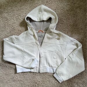 Urban Outfitters Cream Zip-Up Hoodie
